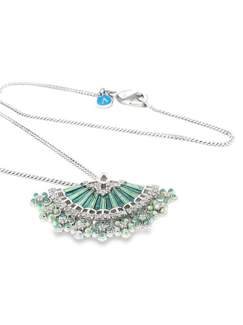 Collana Diva con pietre di cristallo smaltate di verde GOCCIAZZURRA JEWELS | CLDIVARODIOVERDE